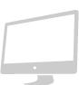 Gray icon of a desktop computer